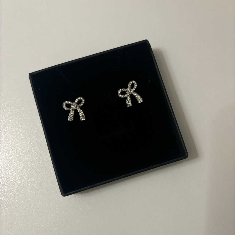 Anthropologie diamond bow earrings